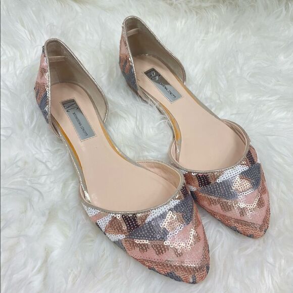 I.N.C |Dusty Metallic sequin flats 6 M Rose Gold, International Concepts - Picture 1 of 9